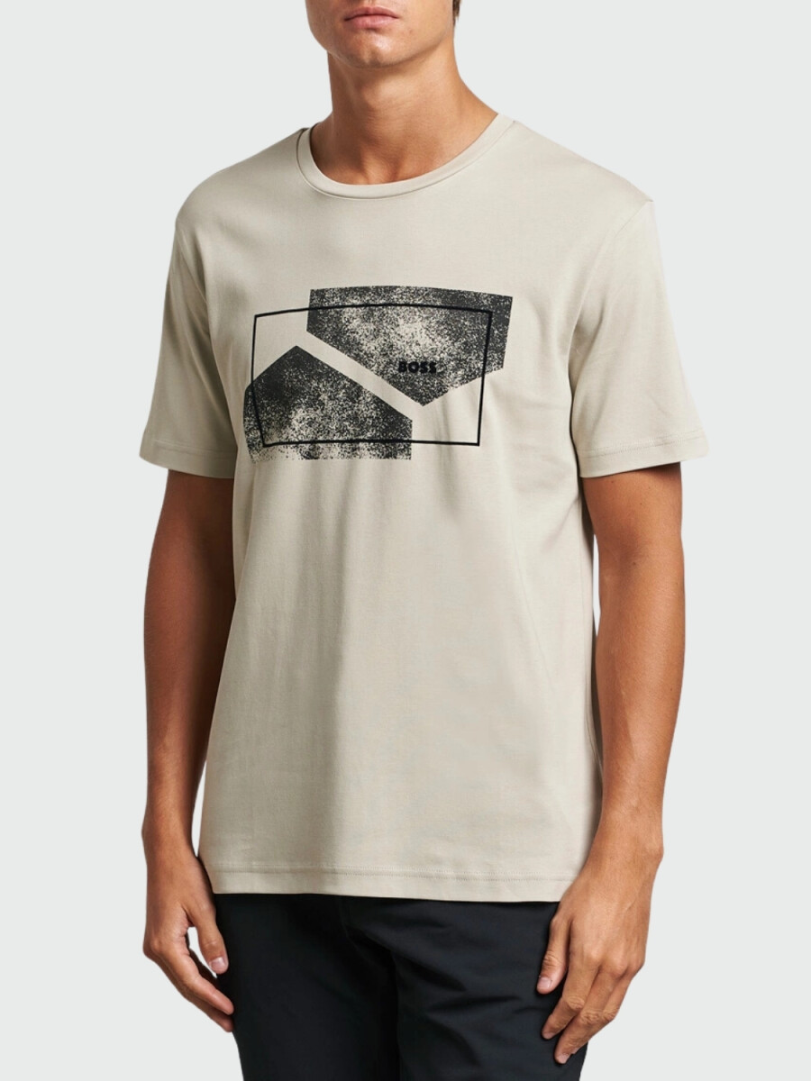 BOSS Camiseta de Algodón Interlock con Arte Estacional 