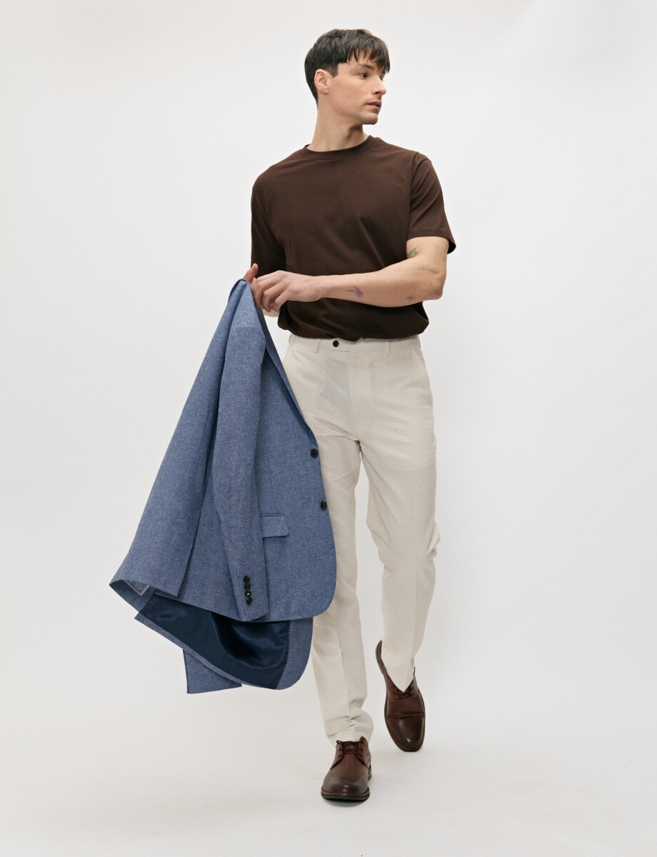 080610 PANTALON LINO THAI Natural