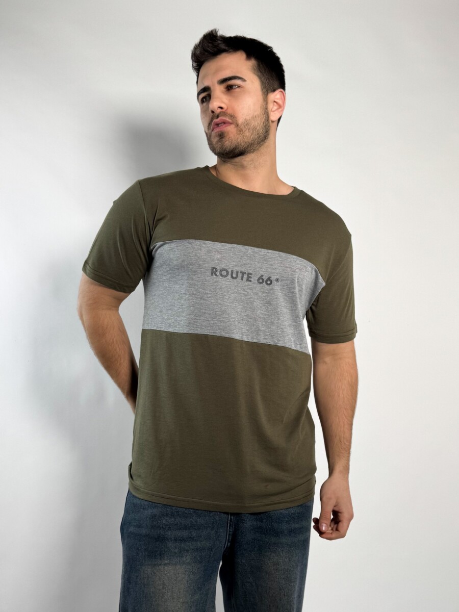 Remera combinada - Verde 