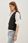 Chaleco Texture Flower Negro