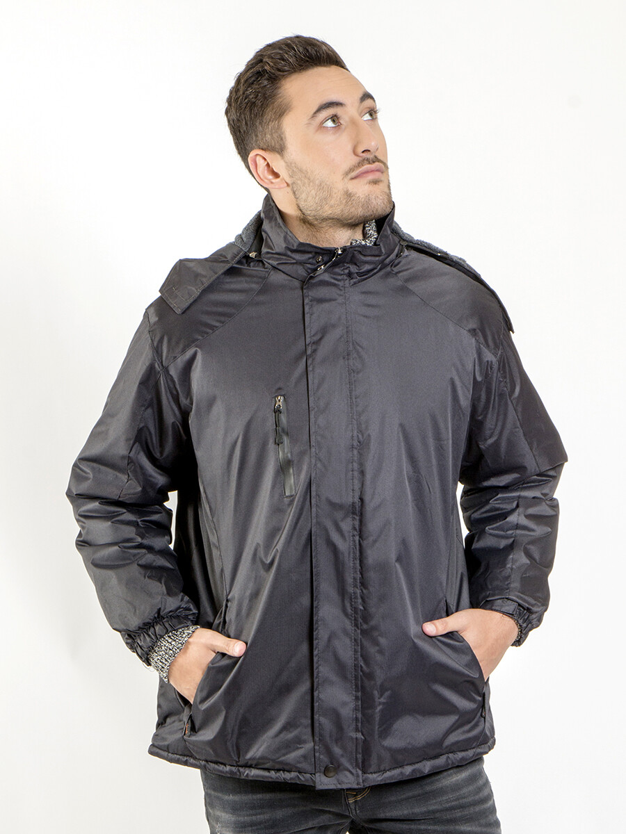 Campera de Lluvia con Forro - Negro 