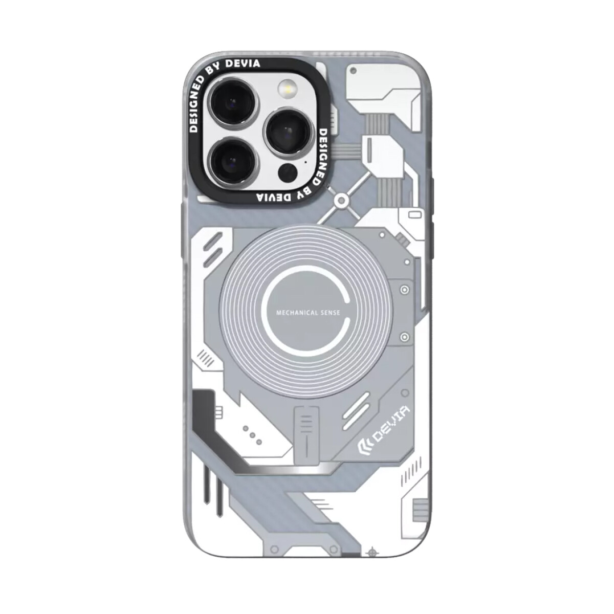 Protector Case con MagSafe Mecha Punk Series Devia para iPhone 15 Silver