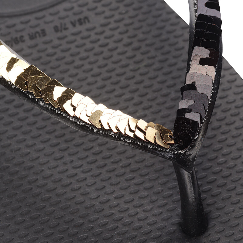 Ojotas Havaianas Slim Square Magic Sequin Negro