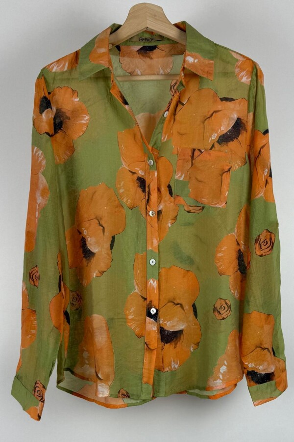 CAMISA RAYON VEGA-VERDE/NARANJA CAMISA RAYON VEGA-VERDE/NARANJA