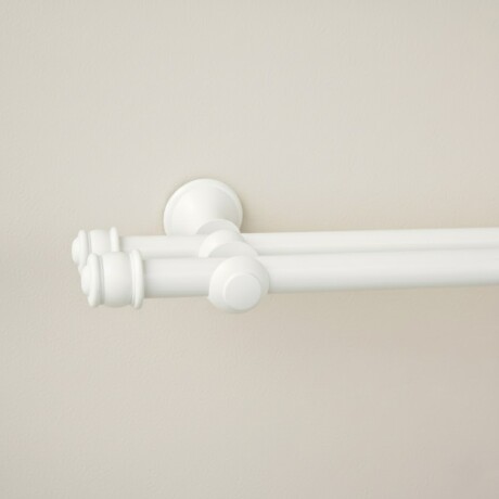 Barrote cortina metal EuroClassic DUO 2,5m + 3 soportes BLANCO