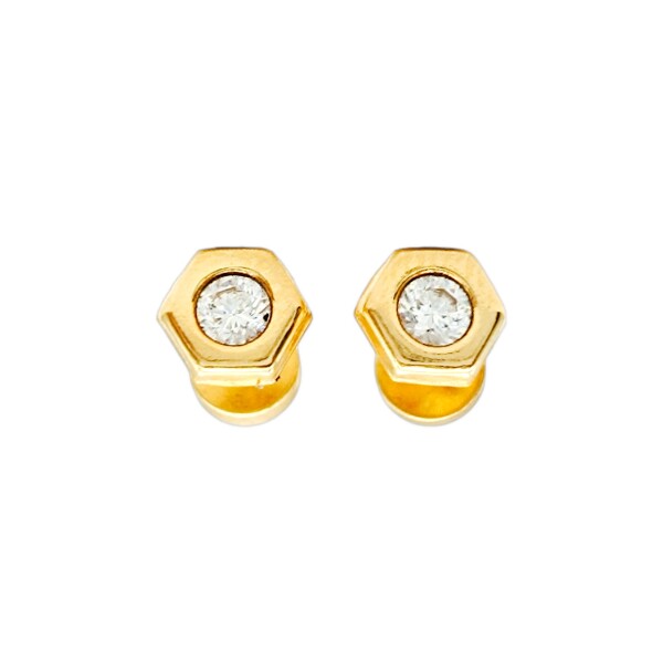 Abridores Punto de luz-Oro 18k-Piedra Zirconia-AB9515 conpiedra