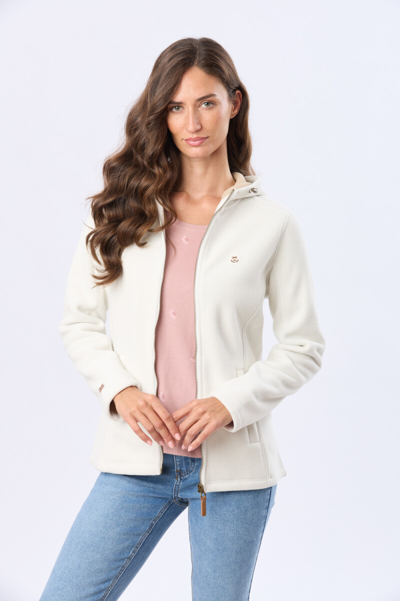 CAMPERA POLAR CON CAPUCHA - Natural 