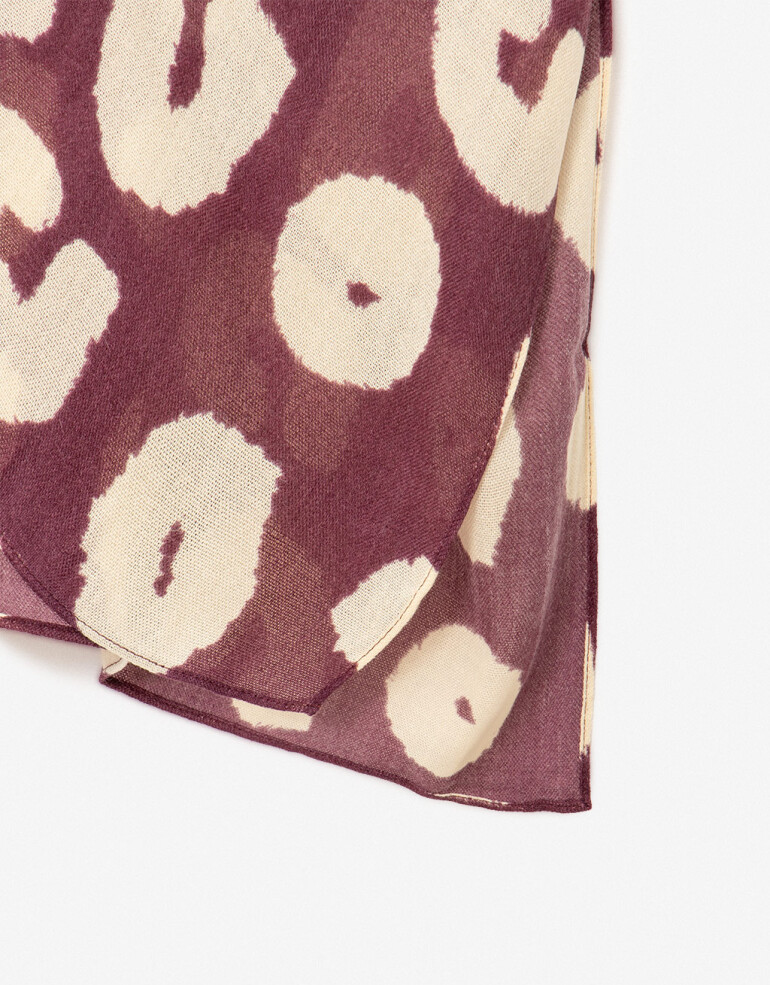 Kimonos Kimono Animal Print Burgundy - Combinacion Bicolor