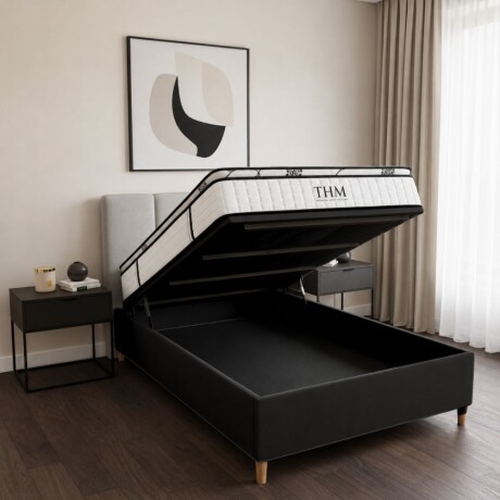 Sommier Baúl Smartbox HAMPTONS 1 plaza 90x190 Bronze Negro