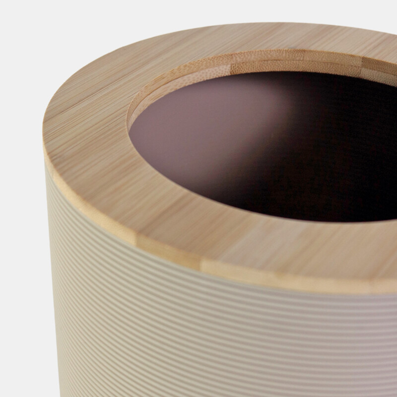 BASURERO PLAST BEIGE/BAMBU 20X26CM Unica