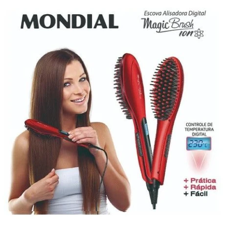 Modelador Alisador Magic Brush Mondial 360ª Elimina el Friss y la Estatica Control de Temperatura 001