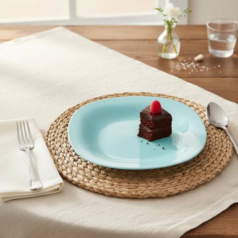 Plato postre Carine turquesa - P4246 Plato postre Carine turquesa - P4246