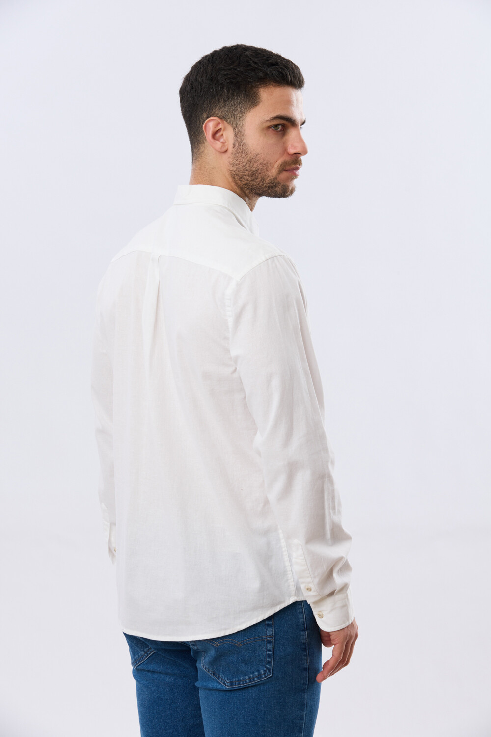 CAMISA LISA DE LINO Blanco