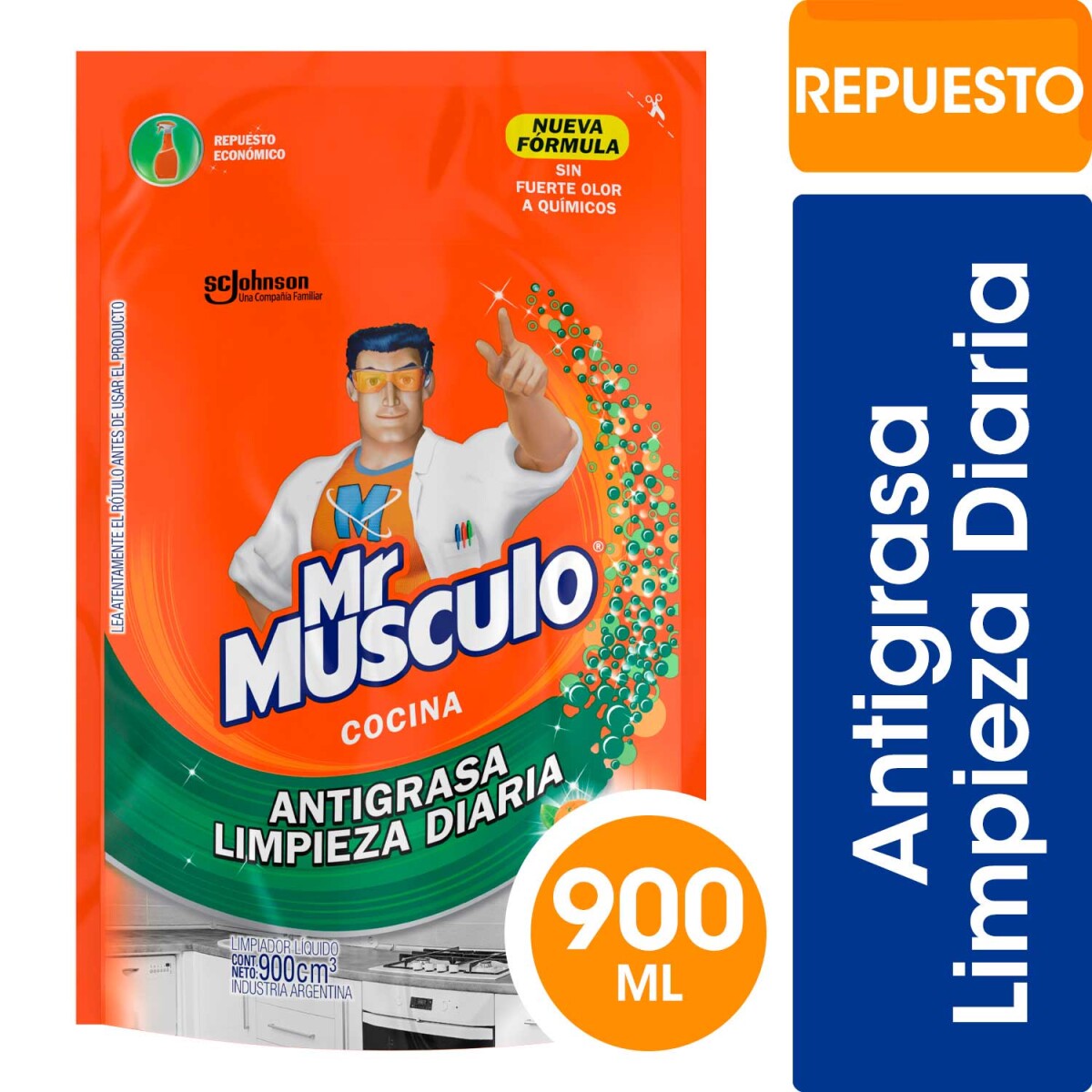 LIMPIADOR MR. MUSCULO COCINA ADVANCED DOYPACK 900 ML 