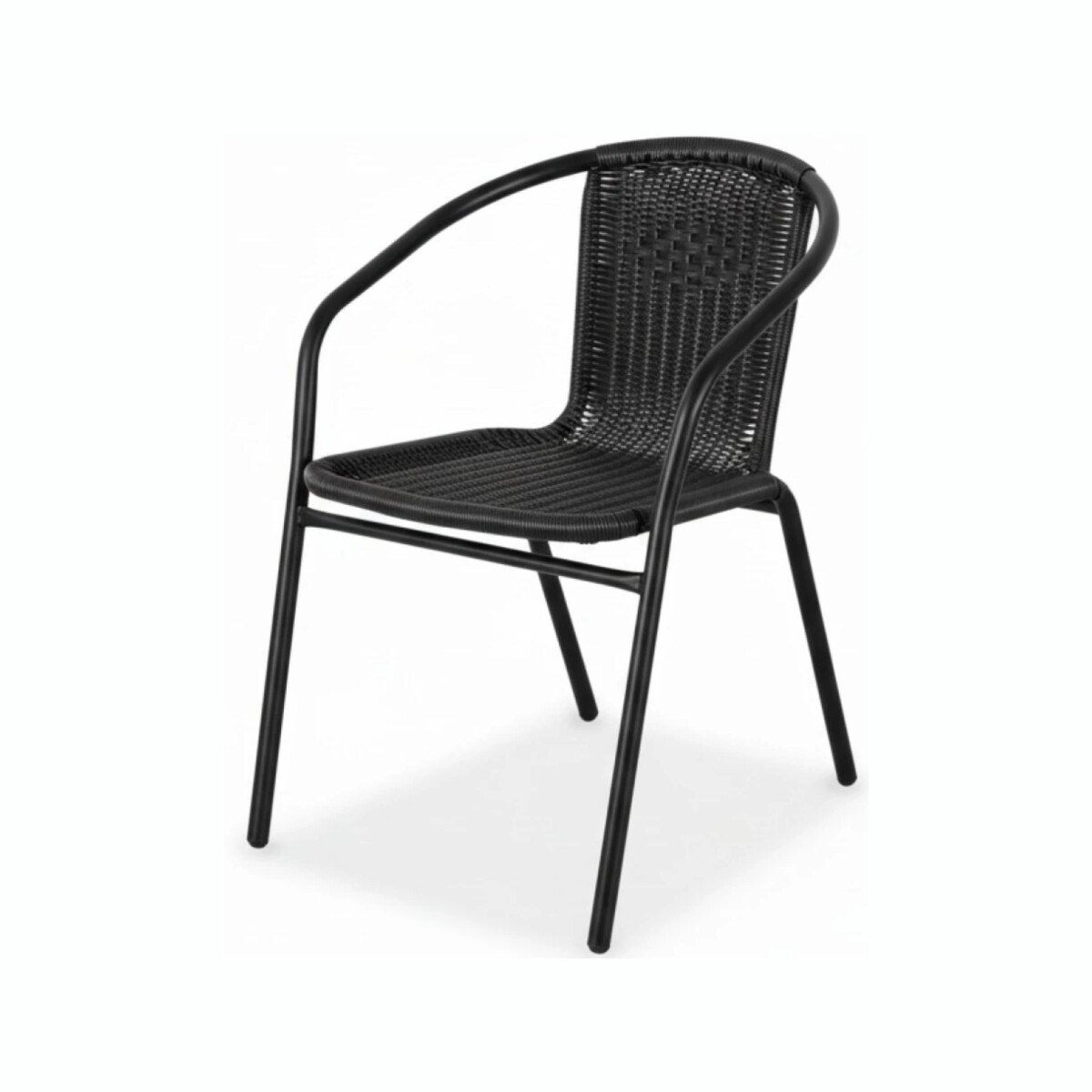 Silla De Jardín Simil Rattan RUSTICO SC-037 Estructura De Acero - Negro 