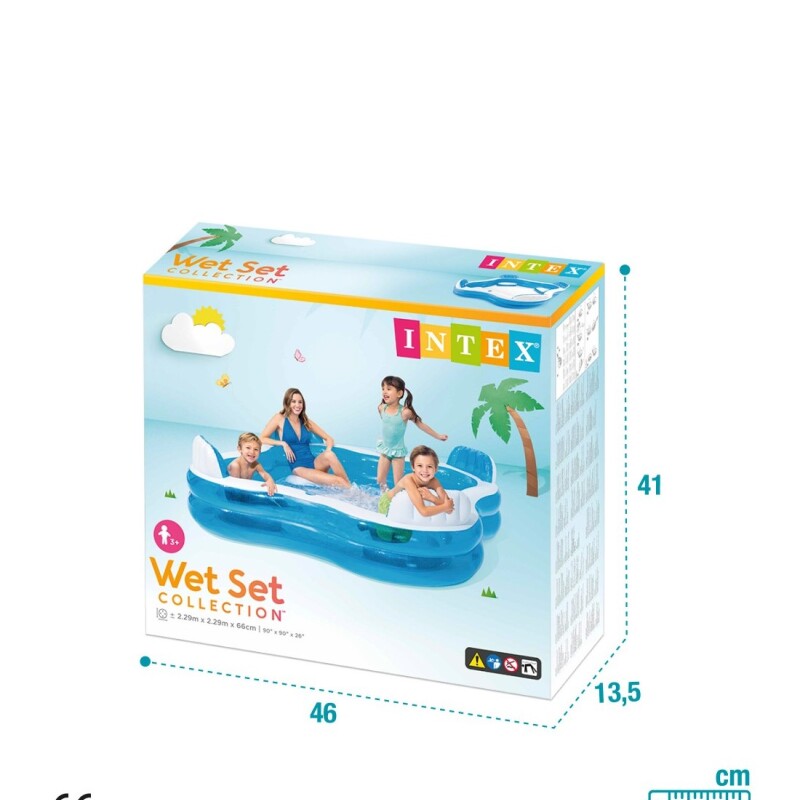 INTEX PISCINA FAMILIAR INFLABLE 4 ASIENTOS C/RESPALDO 990 LI Intex Piscina Familiar Inflable 4 Asientos C/respaldo 990 Li