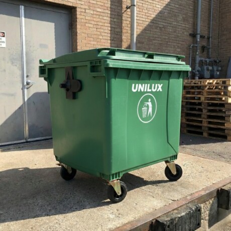CONTENEDOR DE BASURA CON RUEDAS 1100 LITROS Contenedor de Basura con Ruedas 1100 Litros Verde