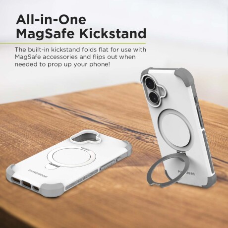 Protector Dualtek PureGear magsafe Iphone 16 blanco V01