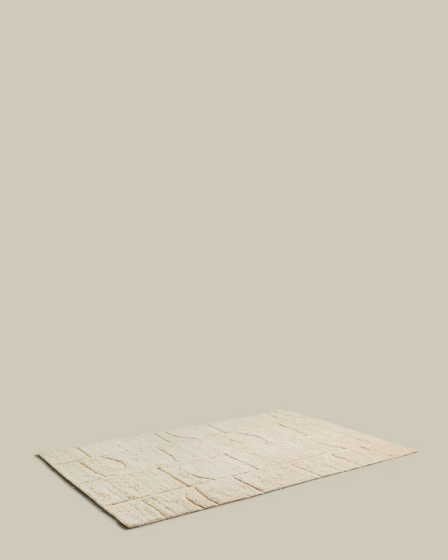 Alfombra Nak jacquard de lana crudo 200 x 300 cm. Alfombra Nak jacquard de lana crudo 200 x 300 cm.