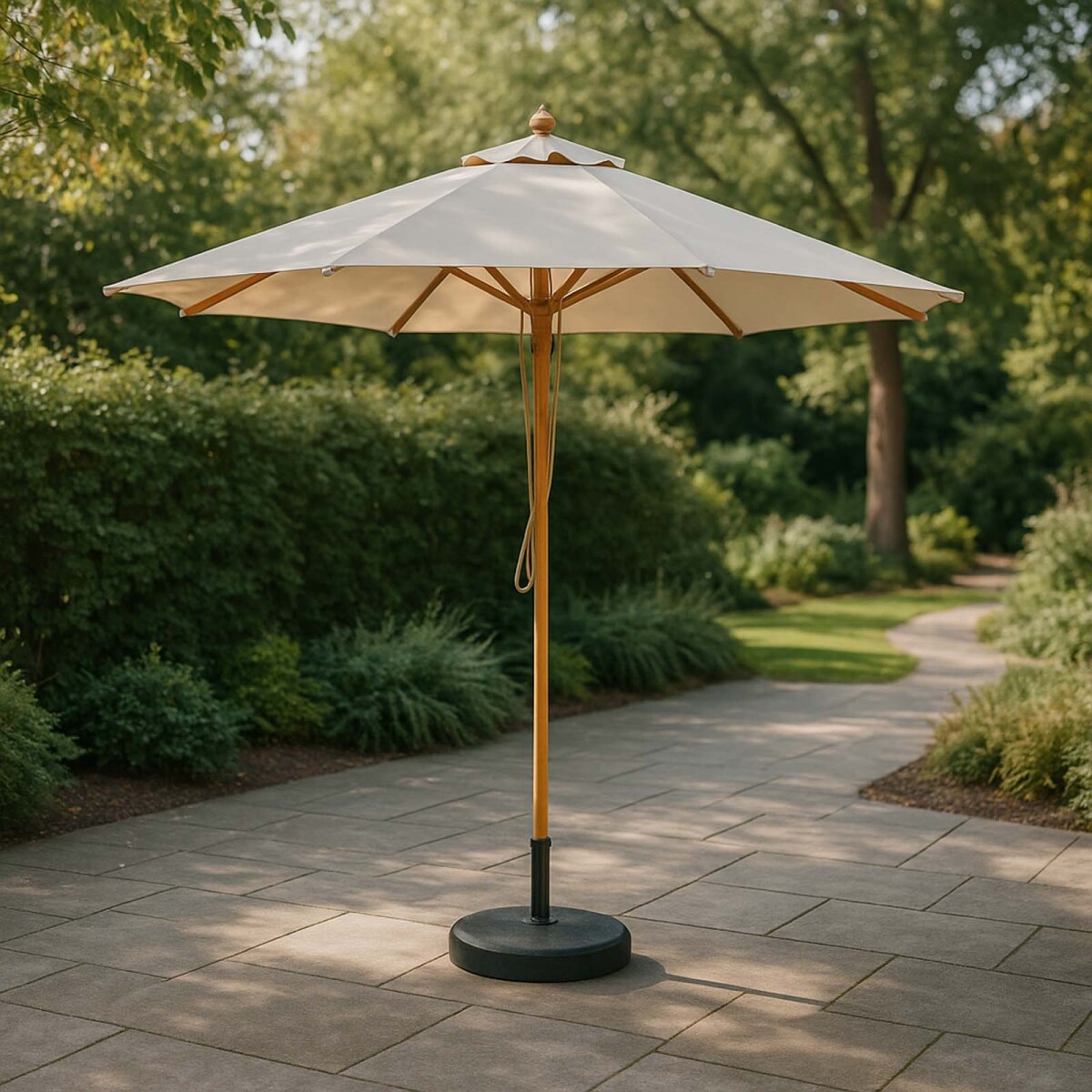 SOMBRILLA MADERA - MADERA-Y-POLIESTER NATURAL-BEIGE BEVERLY 