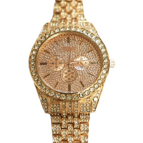 Reloj Pulsera Mujer Diseño Elegante Malla Esfera con Brillos Dorado