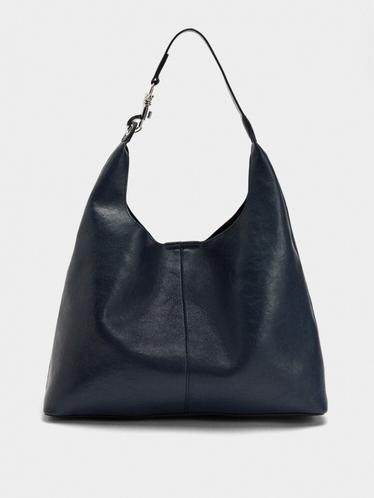 Bolso De Hombro Con Mosquetón azul-marino