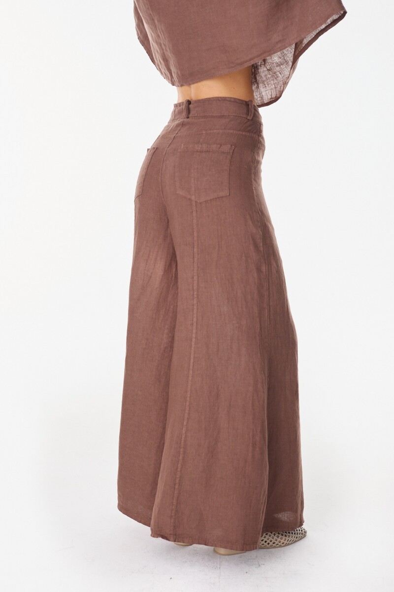 Pantalon Cuarzo Lino - Chocolate 