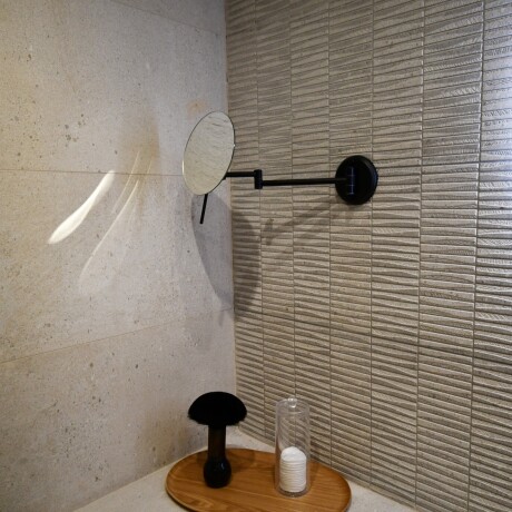 ESPEJO PARED REDONDO NEGRO MATE DE AUMENTO 168MM PIEZA 000