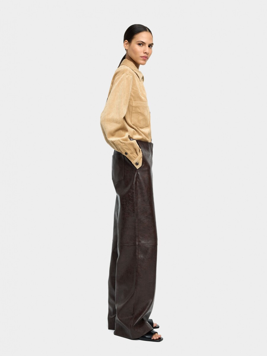 Pantalón Efecto Piel marron