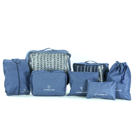 Set Organizador De Valija para Viaje 7 separadores Azul