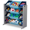 Organizador de 12 contenedores de plástico gris, azul y celeste Organizador de 12 contenedores de plástico gris, azul y celeste