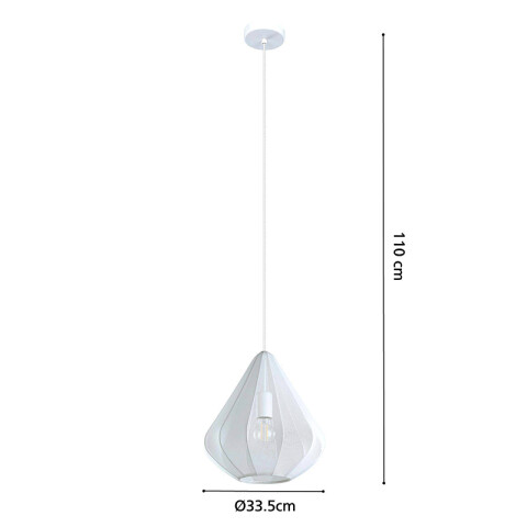Lámpara colgante tejido blanco y acero E27 DOLWEN EG0042