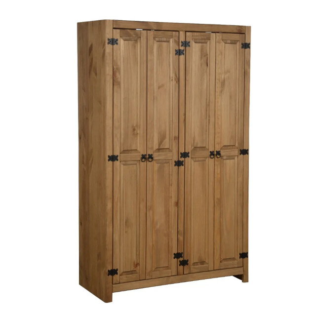 Placard Ropero Armario Madera Maciza Closet 4 Puertas Pino MARRON