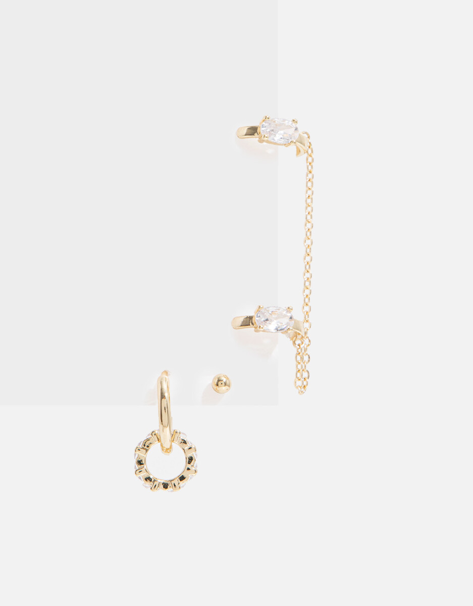 Set De Aros Con Cubic Zirconia 