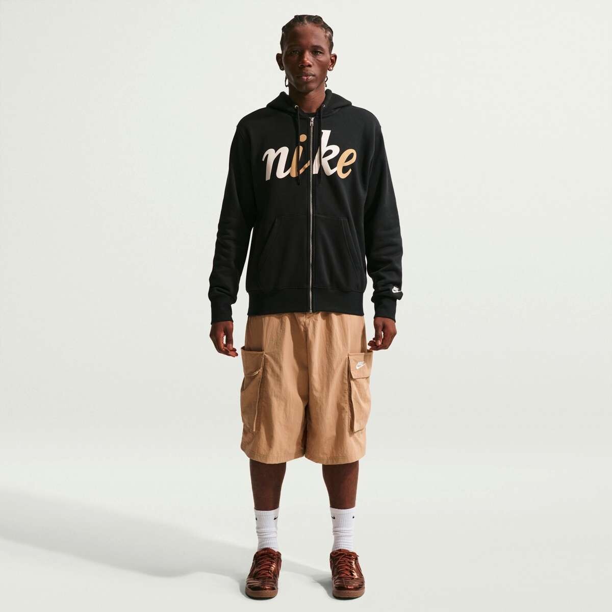 Campera Nike Club Bb Con cierre Hood de Hombre - Negro 
