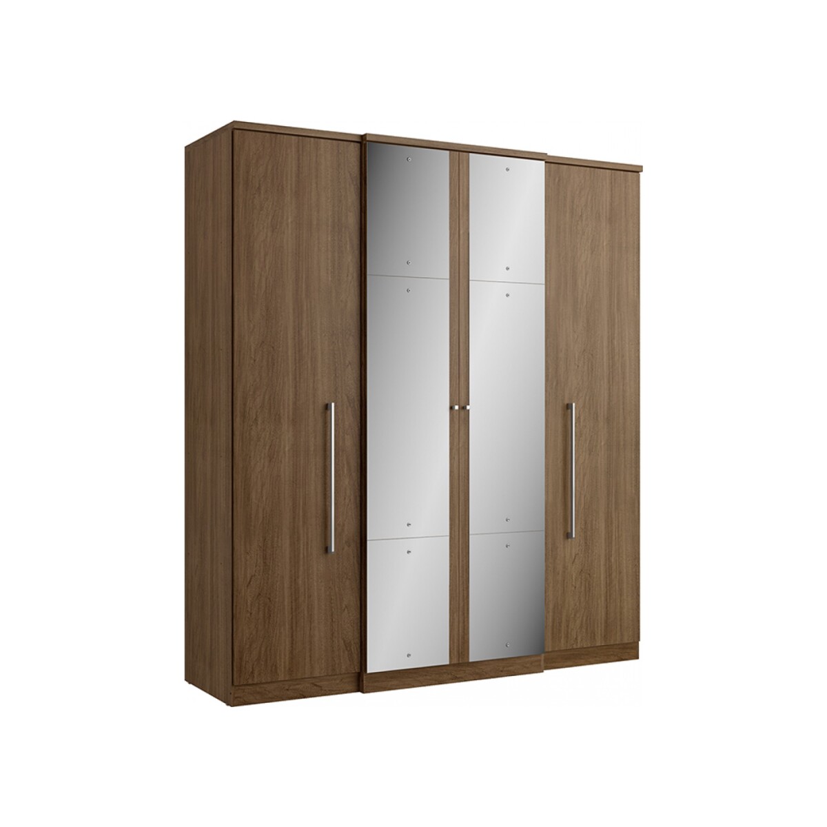 PLACARD ROPERO - 4 PUERTAS MDP MARRON SPLENDORE GLASS 