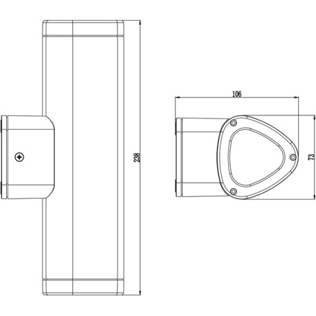 Aplique spot tubular para dicroica led 2*GU10 Aplique spot tubular para dicroica led 2*GU10