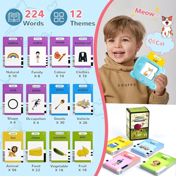 Tarjetas Interactivas Aprende Inglés Español Infantil Niños Variante Color Rosa