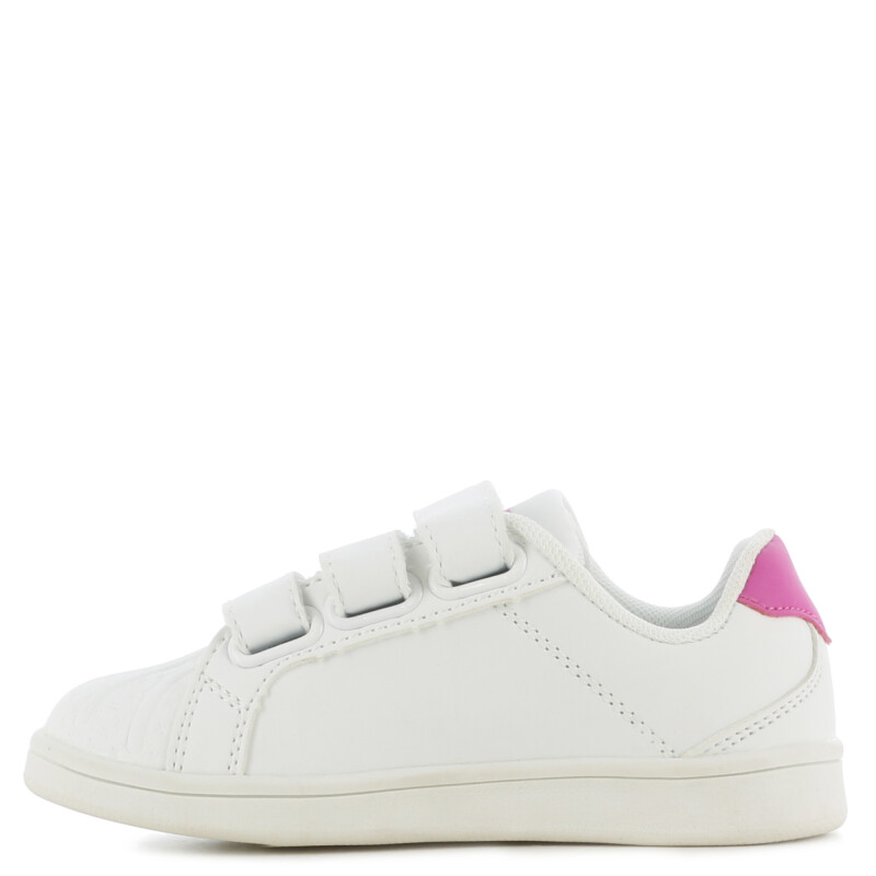Championes Unisex Boomerang Velcro Blanco - Fucsia