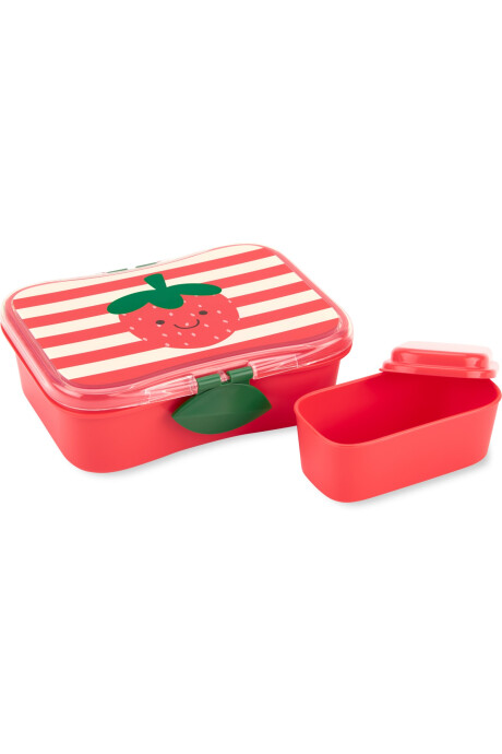 Tupper 2 en 1 Para Niños Diseño Frutilla Sin color