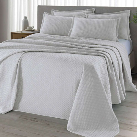 Juego Colcha y Funda Dohler Provenza 2 Plazas 100% Microfibra Gris Plata