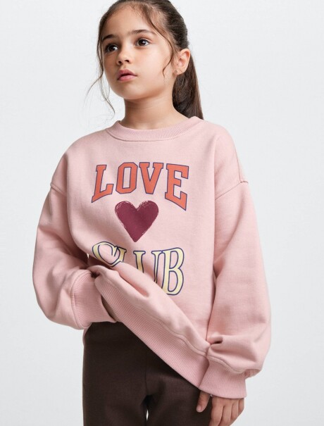 BUZO INFANTIL CON ESTAMPA - MARRÓN ROSADO