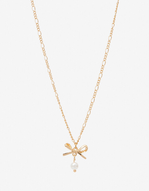 Cadena Corta con Dije Perla Cadena Con Dije De Moño - Dorado