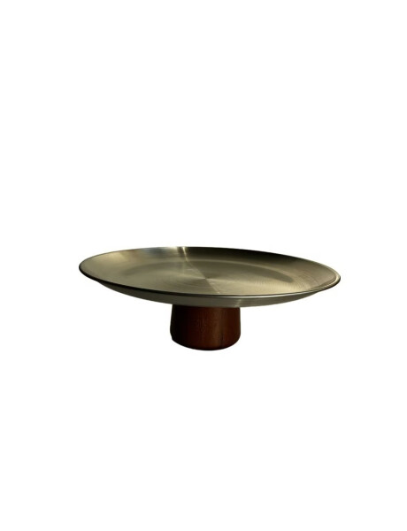 BANDEJA C/BASE D22x8CM PLATA/NEGRO BANDEJA C/BASE D22x8CM PLATA/NEGRO