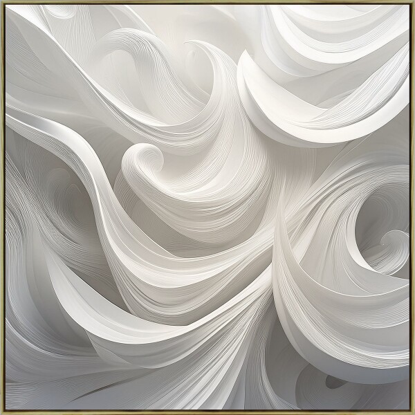 CUADRO CANVAS ABSTRACTO ONDAS BLANCAS MARCO MADERA CUADRO CANVAS ABSTRACTO ONDAS BLANCAS MARCO MADERA