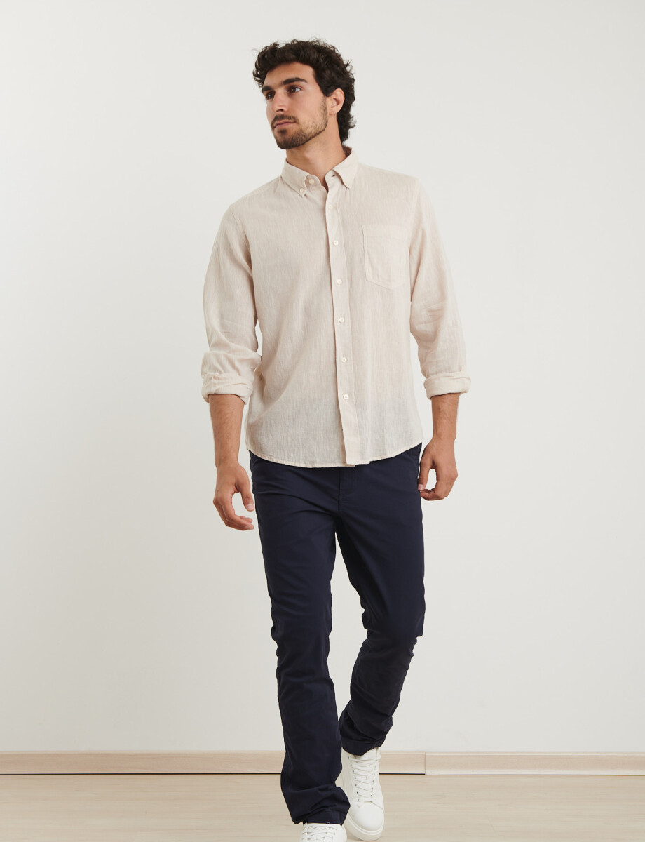 011665 CAMISA DE LINO HARRINGTON LABEL Natural