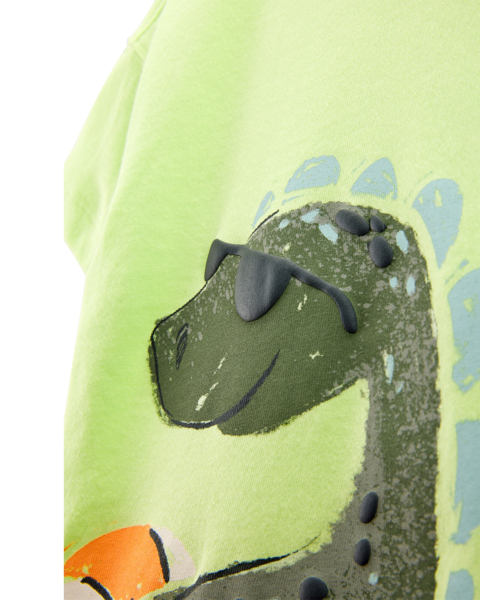 Set dos piezas de algodón, short y remera, diseño dino Sin color