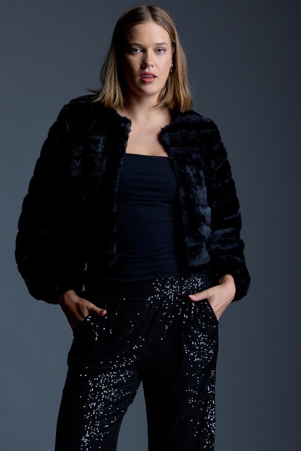 Chaqueta Faux Fur NEGRO