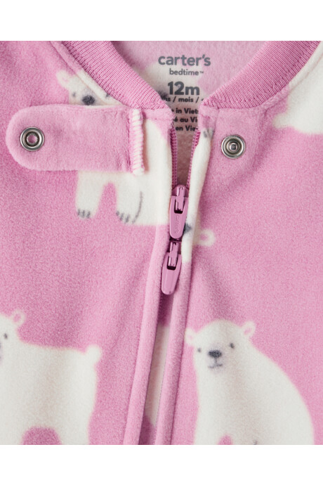 Pijama una pieza de micropolar, con pie, diseño osos polares Sin color