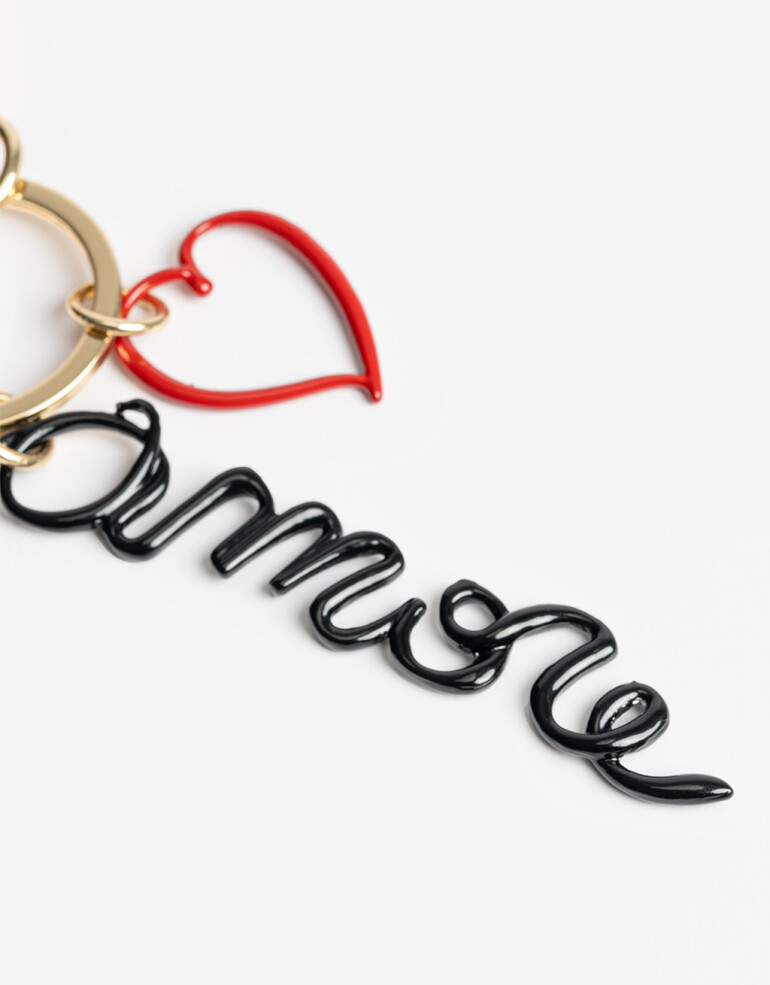Llavero Metal Llavero Y Bag Charm Amore - Combinacion Bicolor